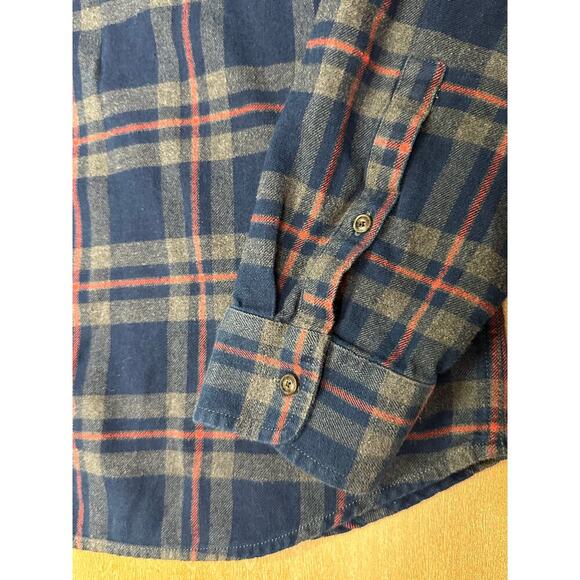 Marine Layer Classic Fit Balboa Button Down Navy Plaid XL - Picture 3 of 7